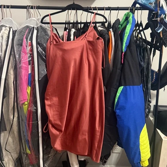 Hello Molly Terracotta Satin Dress - Picture 4 of 4